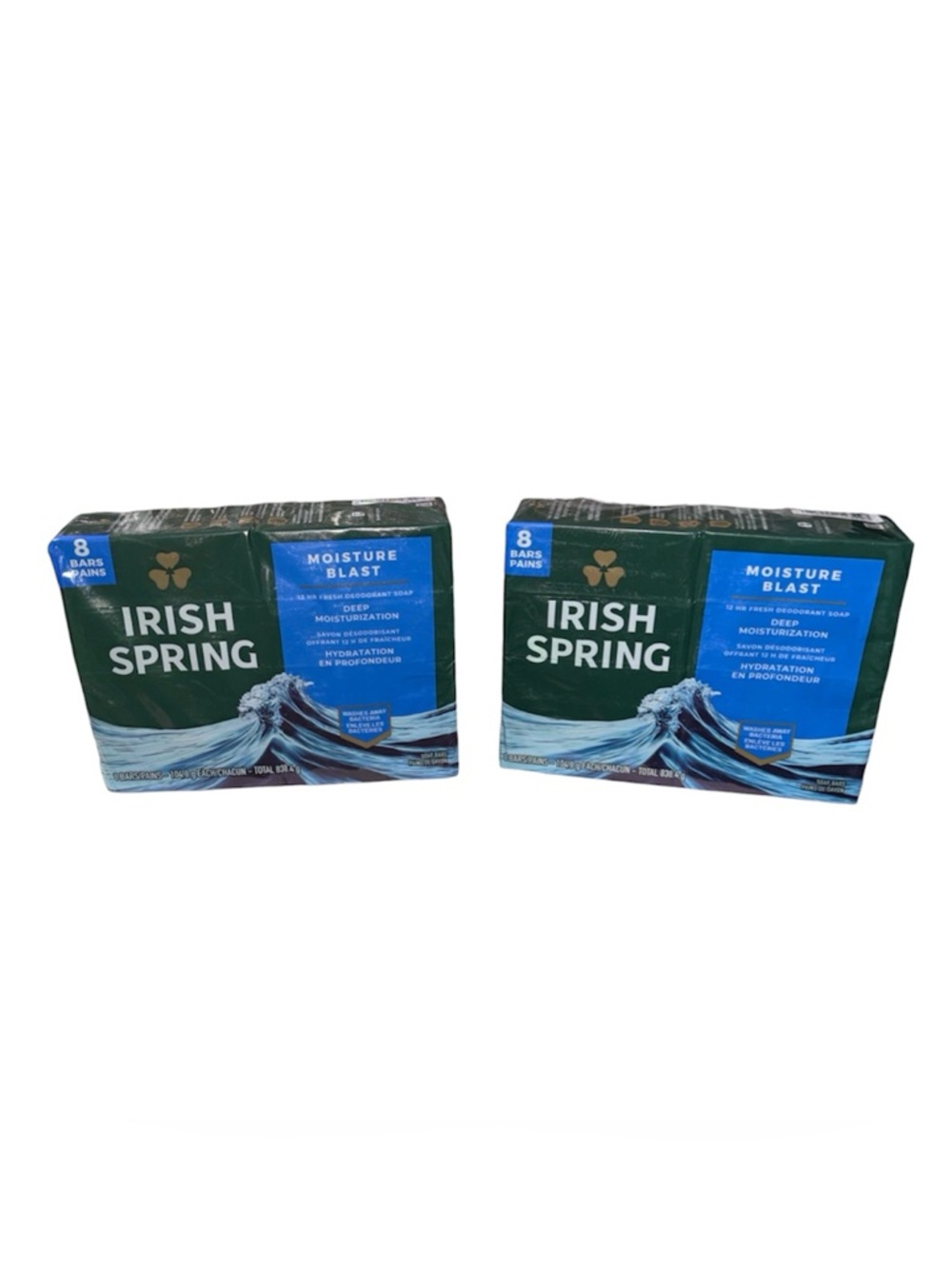 Set2-Irish Spring Moisture Blast Deodorant Bar Soap for, All Skin ,8 Bar Pack